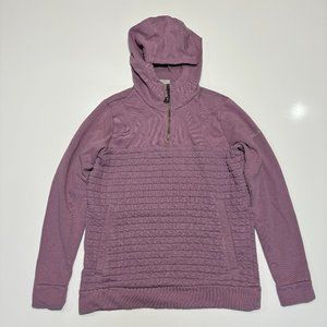 Columbia 1/4 Zip Quilted Hooded Jacket Womens Sz-Medium/ Outdoors
